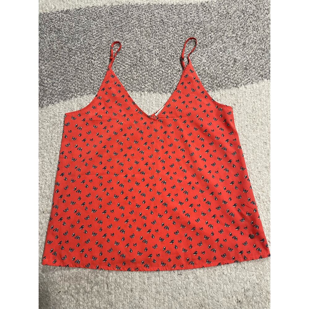 Abercrombie & Fitch Essentials Tank Top Women's Size Xs V-Neck Butterfly Orange